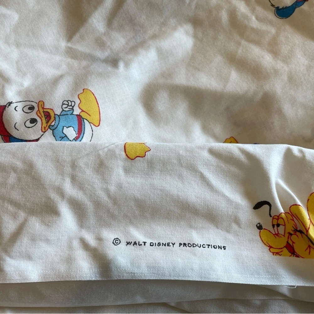 Vintage Disney Character Print Fabric twin fitted sheet